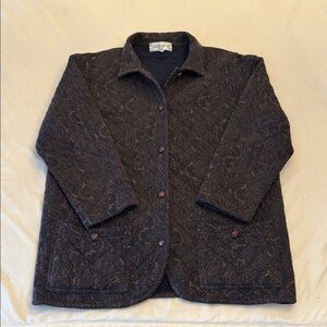 VTG 90s Jones Wear Paisley Sport Quilted Chore Jacket - Dark Brown/Blue, sz L